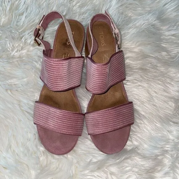 Toms Poppy Mauve Corduroy Sandals