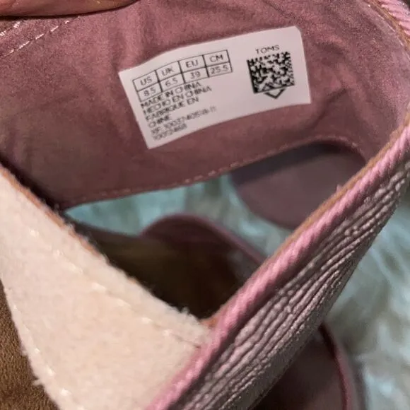 Toms Poppy Mauve Corduroy Sandals