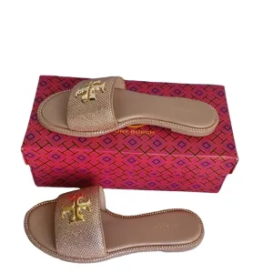 Tory Burch Gold Malva Crystal Women's Slide Sandals