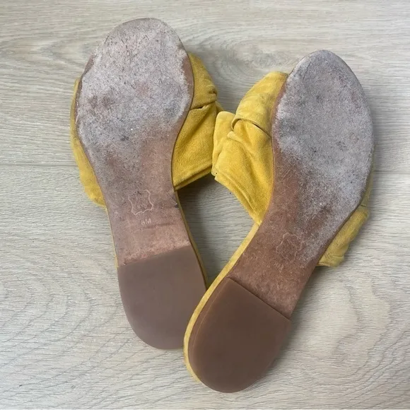 TORY BURCH Sandals Annabelle YellowSuede Bow Slides
