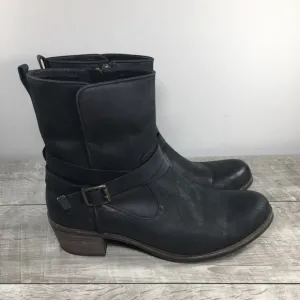 UGG 1010204 Lorraine Black Shearling Leather Waterproof Snow Rain Boots Size 9.5