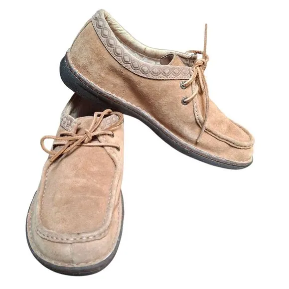 UGG Hermosa Men's Suede Moc Toe Shoes | Size 11 | Tan Leather Trim | Casual Comf
