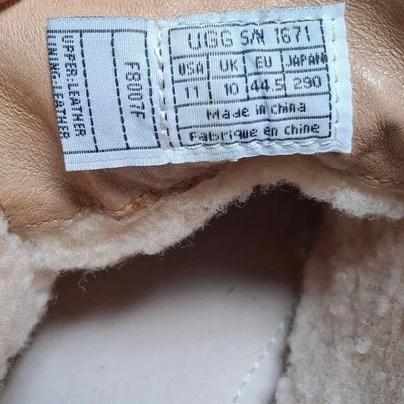 UGG Hermosa Men's Suede Moc Toe Shoes | Size 11 | Tan Leather Trim | Casual Comf
