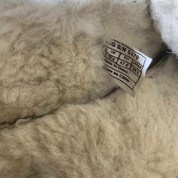 Ugg Slippers Mens 13 Ascot Leather Dark Spice 5379 Sherpa Casual