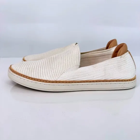 UGG Womens Sammy Breeze Off-White Knit California Poppy Slip On Shoes Sz 9
