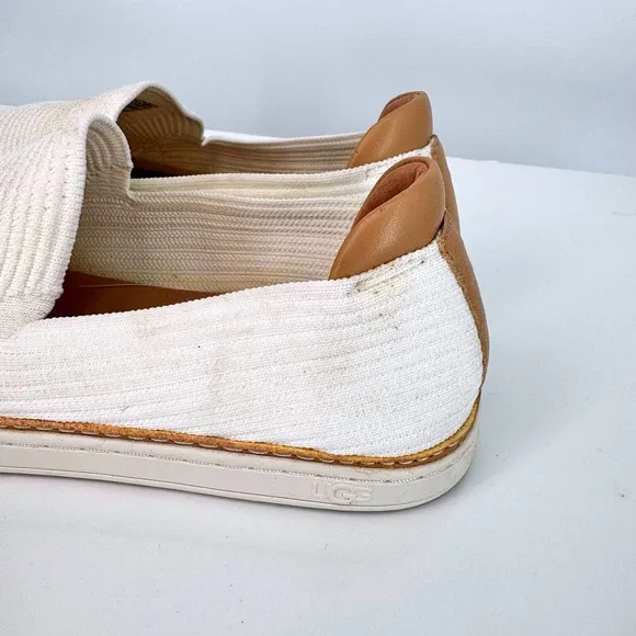 UGG Womens Sammy Breeze Off-White Knit California Poppy Slip On Shoes Sz 9