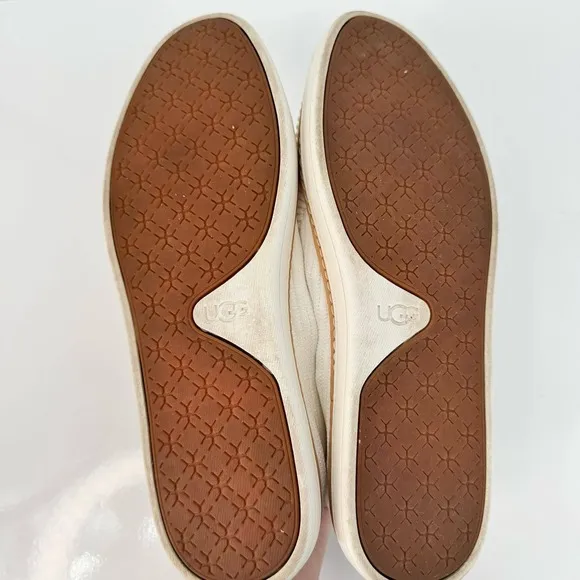 UGG Womens Sammy Breeze Off-White Knit California Poppy Slip On Shoes Sz 9
