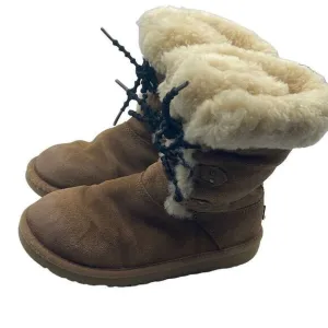 UGG Australia Girls Sheepskin Winter Boots Leather S/N 3285 Brown Size 5