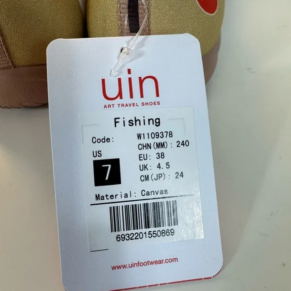 UIN Women's Walking Shoes Canvas Comfort‎ Sneaker FISHING SIZE: 7