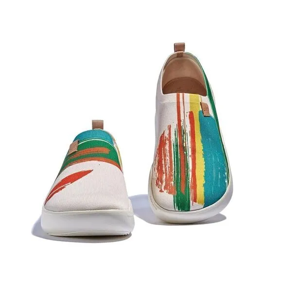 UIN Women's Walking Shoes Slip On Casual Sneaker (Toledo X- Crimson Sunset 3)