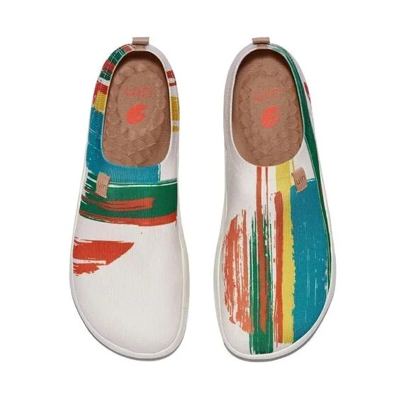 UIN Women's Walking Shoes Slip On Casual Sneaker (Toledo X- Crimson Sunset 3)
