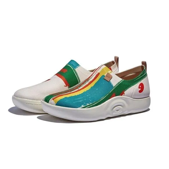 UIN Women's Walking Shoes Slip On Casual Sneaker (Toledo X- Crimson Sunset 3)