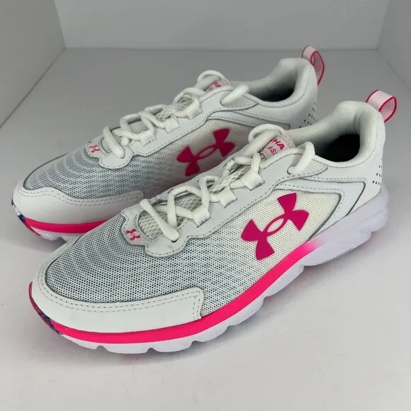Under Armour Womens Electro Pink Charged Assert 9 Marble Size 8.5 Running Shoes