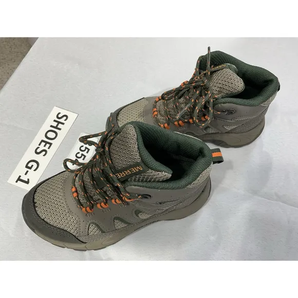 Unisex Kids Merrell Size 12 M Gray Lace Up Hiking Ankle Boots