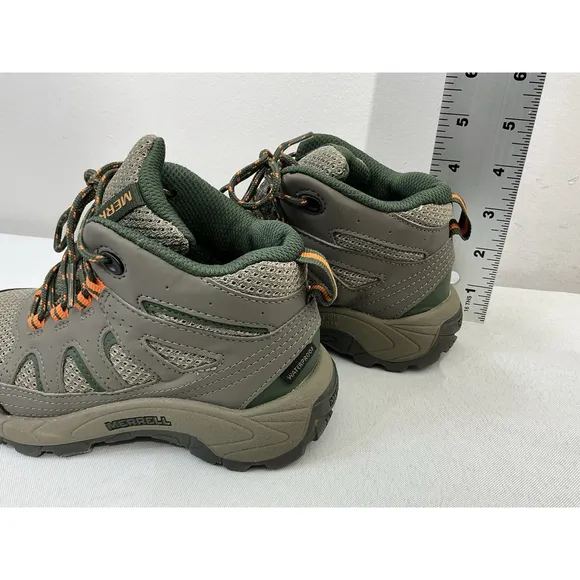 Unisex Kids Merrell Size 12 M Gray Lace Up Hiking Ankle Boots