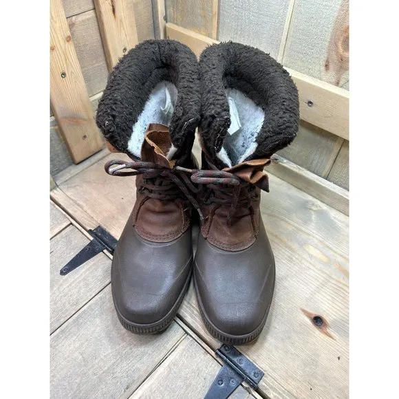 US11 Sorel Badger Classic Snow Duck Rain boots Woman’s Brown
