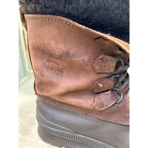 US11 Sorel Badger Classic Snow Duck Rain boots Woman’s Brown