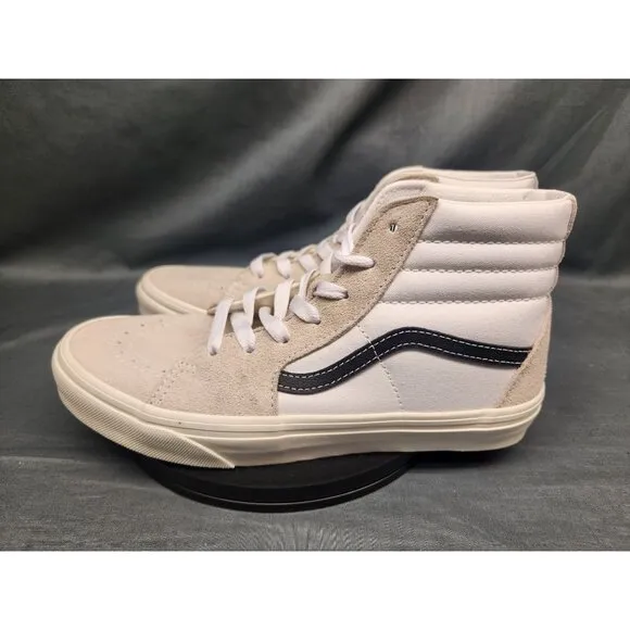 Vans Boys Sk8-Hi Casual Sneakers Suede Canvas Beige Black Size 5.5 NEW NO BOX!