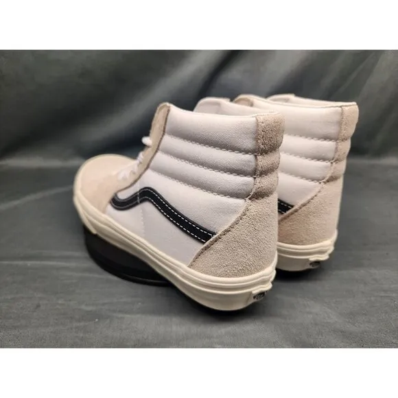 Vans Boys Sk8-Hi Casual Sneakers Suede Canvas Beige Black Size 5.5 NEW NO BOX!