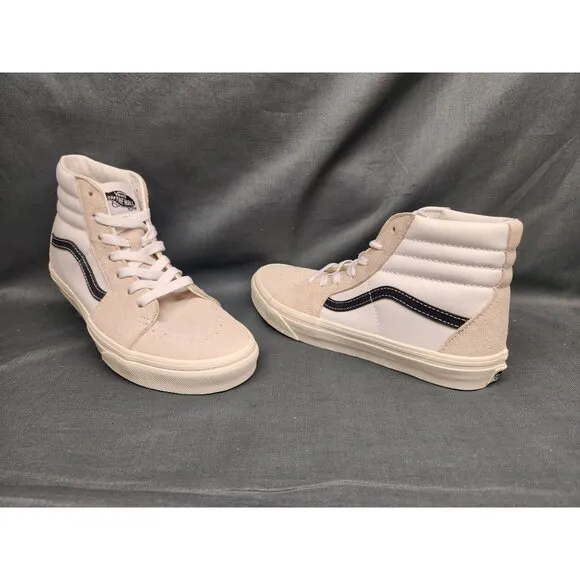 Vans Boys Sk8-Hi Casual Sneakers Suede Canvas Beige Black Size 5.5 NEW NO BOX!
