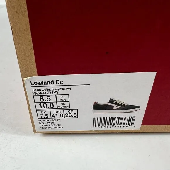 VANS Lowland Shoe Men's 8.5 Comfy Cush Serio Collection Black Sneakers VN0A4TZY1