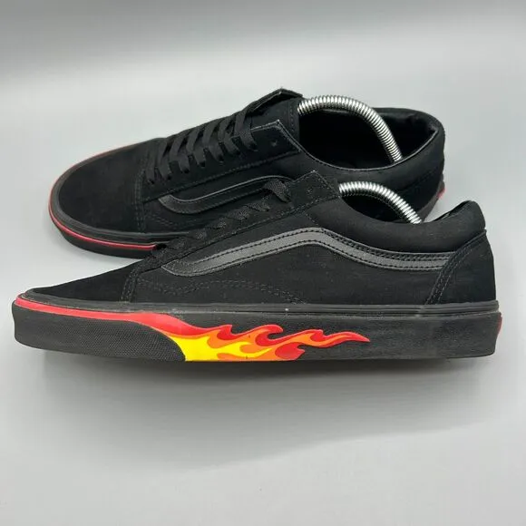 Vans Old Skool Flame Wall Black Men's Shoes Sneakers Size 10.5