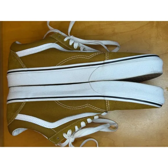 Vans Old Skool Suede Sneakers Casual Skate Shoes Brown White Size 9.5