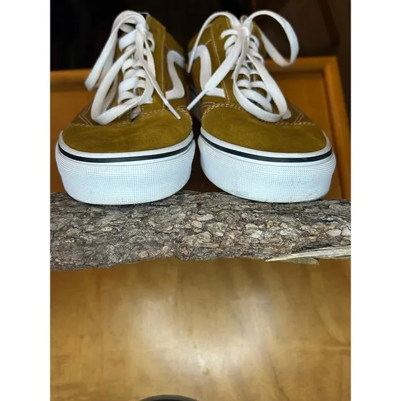 Vans Old Skool Suede Sneakers Casual Skate Shoes Brown White Size 9.5