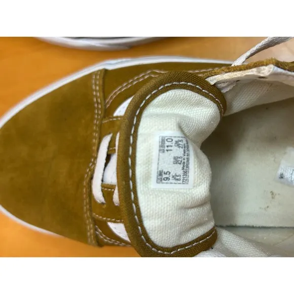 Vans Old Skool Suede Sneakers Casual Skate Shoes Brown White Size 9.5