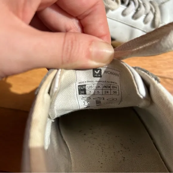 Veja Esplar Low Top White Black Women's Size 7 Leather Lace Up Shoes Sneakers