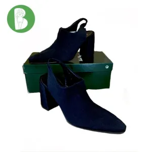 VINTAGE 1990'S/Y2K ROBERT CLERGERIE &quot;YOLE&quot;  LEATHER &amp; FABRIC SLINGBACK HEELS (7)