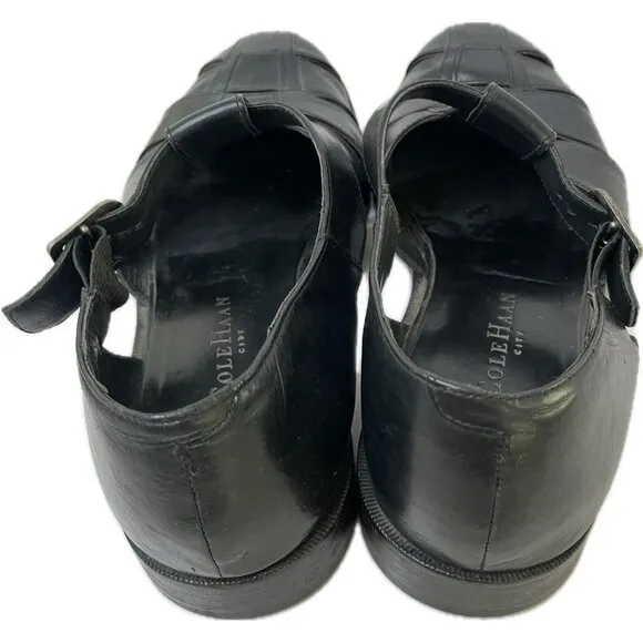 Vintage Cole Haan Men’s Leather Fisherman Country Dad Sandals Black 10.5 D