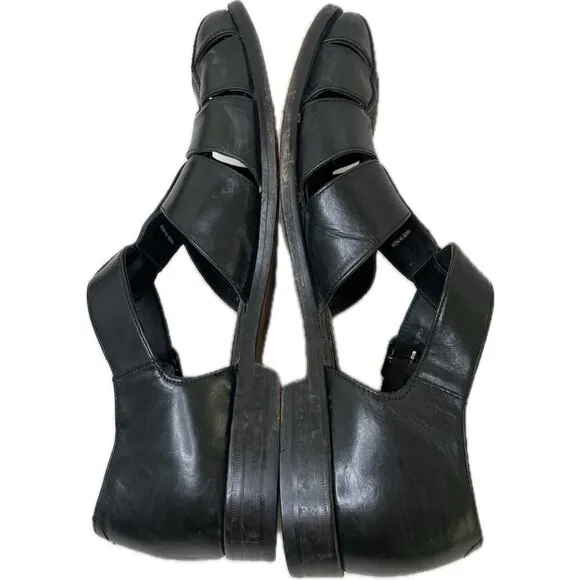 Vintage Cole Haan Men’s Leather Fisherman Country Dad Sandals Black 10.5 D