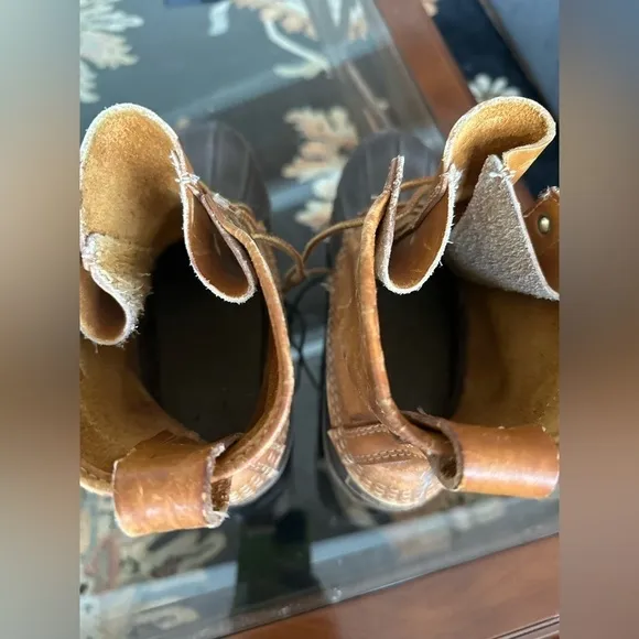 Vintage LL Bean Rain Snow Duck Boots Leather Made In USA SZ 8