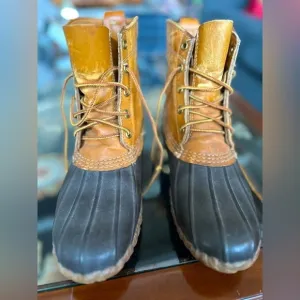 Vintage LL Bean Rain Snow Duck Boots Leather Made In USA SZ 8
