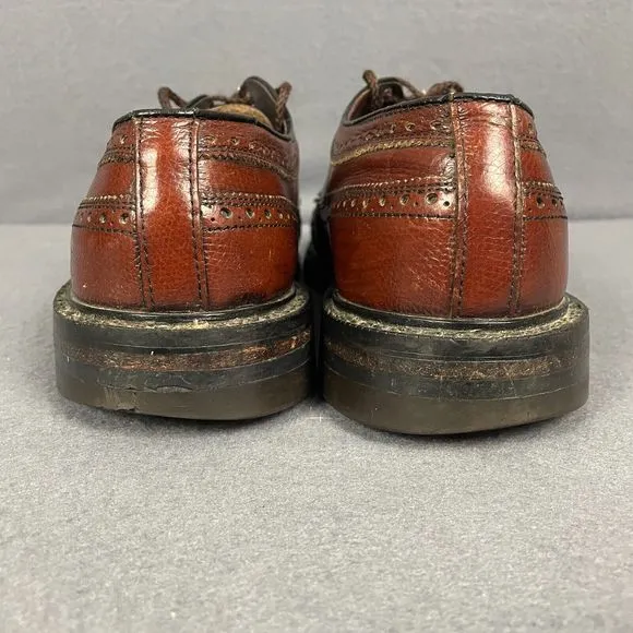 Vintage Stuart Holmes Men's US 7.5 Burgundy Leather Lace Up Brogue Dress Shoes