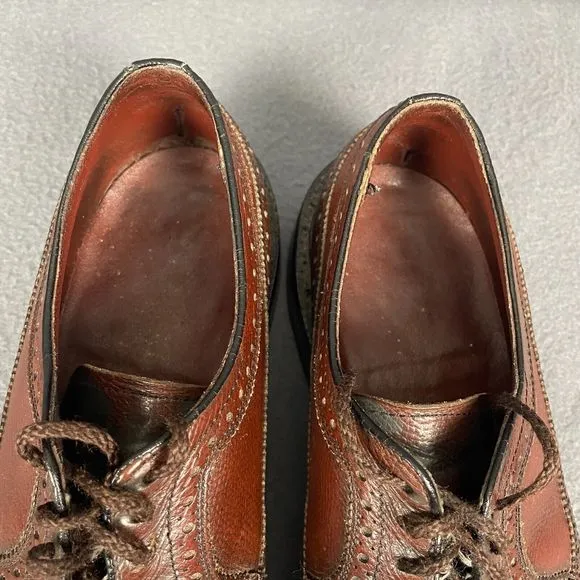Vintage Stuart Holmes Men's US 7.5 Burgundy Leather Lace Up Brogue Dress Shoes