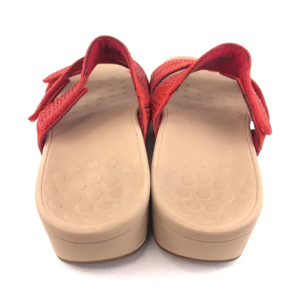 Vionic Alexis Red Suede Rhinestone Sandals 8