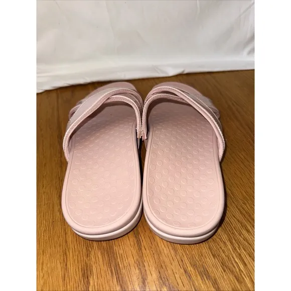 VIONIC Cross Strap Slide NEW Orthotic Sandals Women's Sz 8 Pink