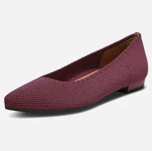 Vionic Dahlia Pointed Toe Ballet Flat in Shiraz Burgundy Size 6
