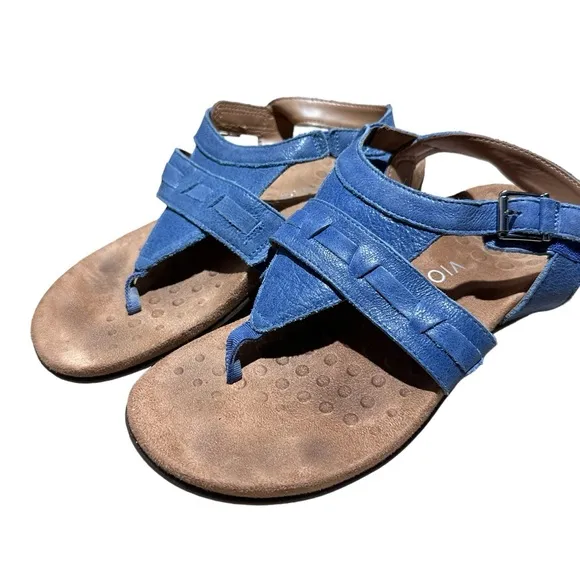 Vionic Lupe Sandals Blue Size 7 Vionic Orthotic Leather Sandals