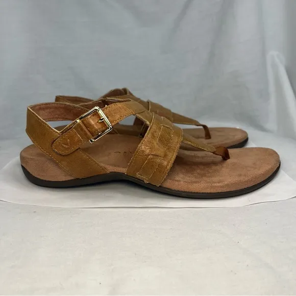 Vionic Lupe Sandals Slingback Hook And Loop Casual Shoes Brown Women 7
