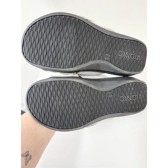 Vionic Relax II Women's Orthotic Slide Slippers Grey Multi Camo Felt 7