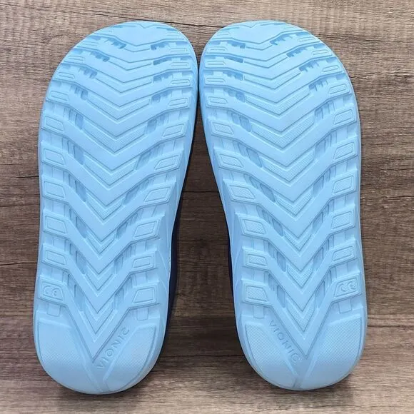 Vionic Restore Men's Size 10.5 Blue Recovery Orthotic Flip Flop Sandals NEW