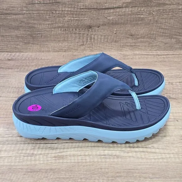 Vionic Restore Men's Size 10.5 Blue Recovery Orthotic Flip Flop Sandals NEW