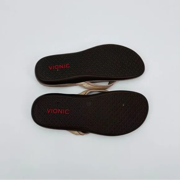Vionic Sandals Flip Flops Arch Support Cream Size 13