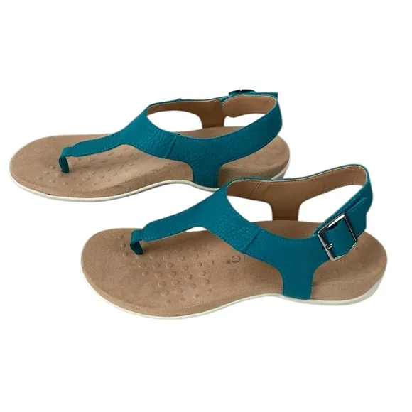 Vionic Terra Leather T Strap Comfort Sandal