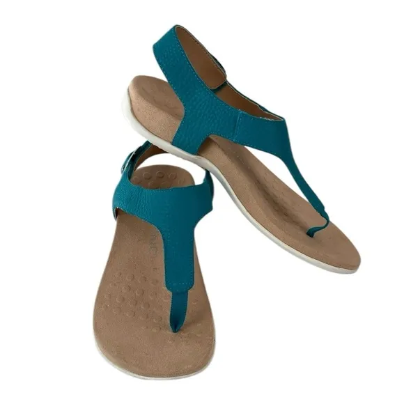 Vionic Terra Leather T Strap Comfort Sandal