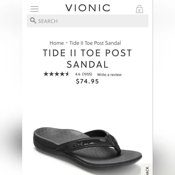 Vionic Tide II Toe Post Sandal - (Read Description)