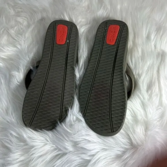 Vionic Wave Tan Thong Men's Orthotic Flip Flop Sandals Sz 12